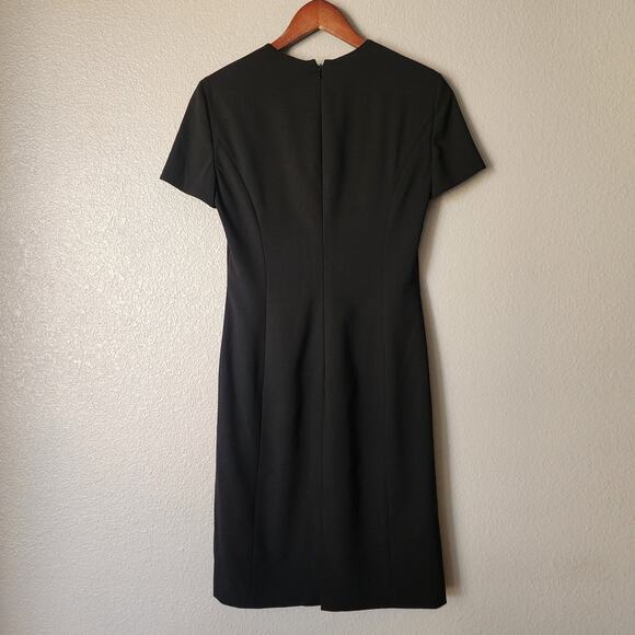 Giorgio Armani Wool Crew Neck Short Sleeve Sheath Dress (Flawed) - Picture 5 of 7